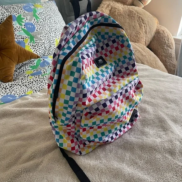 VANS Old Skool colorful checkerboard backpack new without tags happy maximalist - Picture 3 of 10
